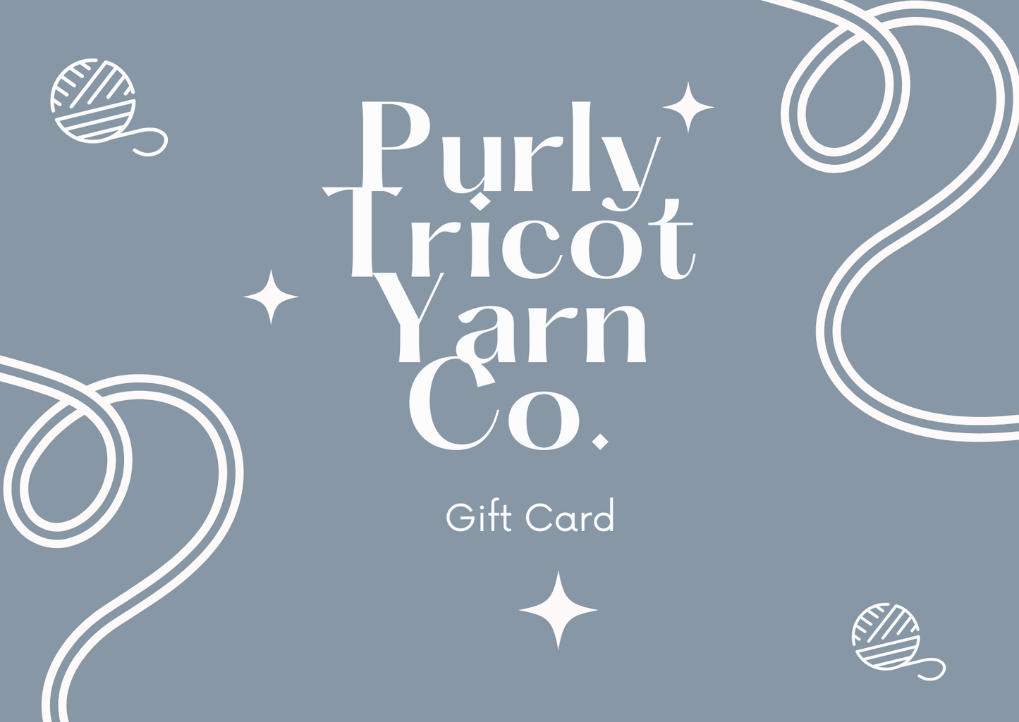 Purly Tricot Yarn Co. Gift Card (digital)